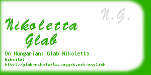 nikoletta glab business card